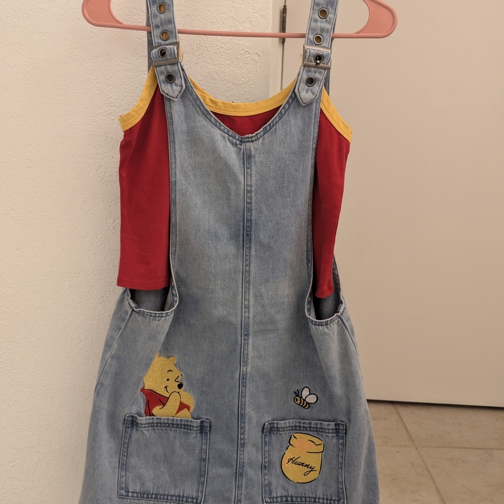 Disney Denim Midi Dress with Red and Yellow Accents